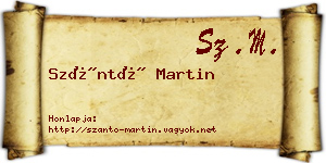 Szántó Martin névjegykártya