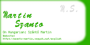 martin szanto business card