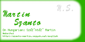martin szanto business card